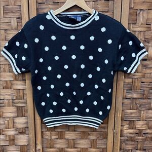 Vintage Blue and White Polka Dot Sweater